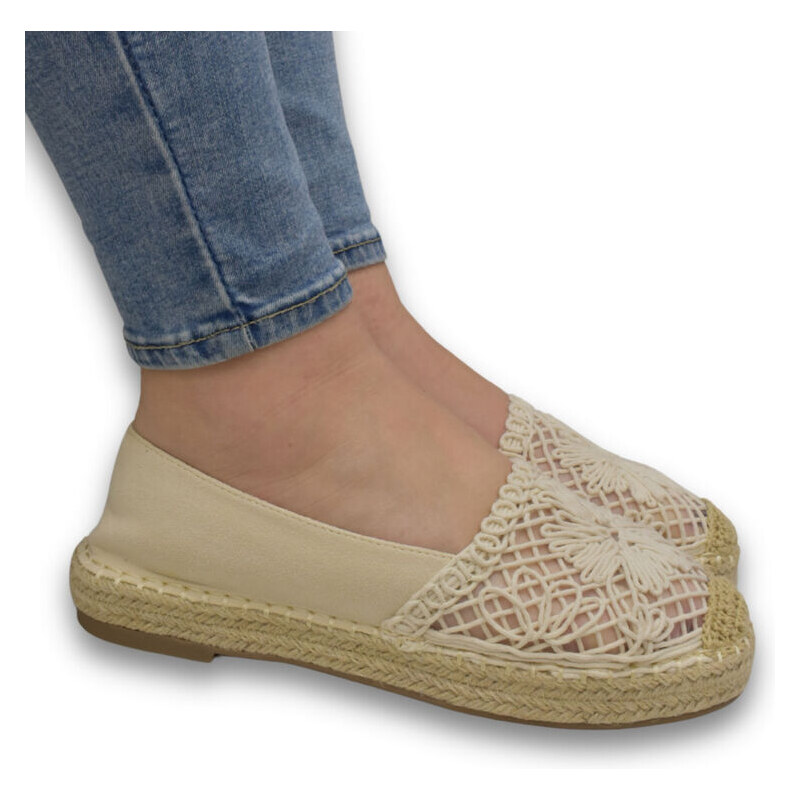 JOHN-C Dámske béžové espadrilky LINDA 62984954