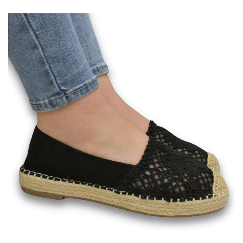 JOHN-C Dámske čierne espadrilky LINDA 62984955