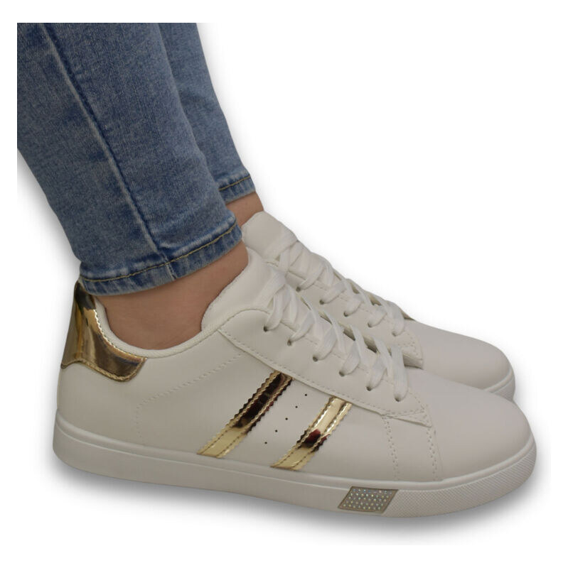 SS Dámske bielo-zlaté tenisky VIVIEN 62984960