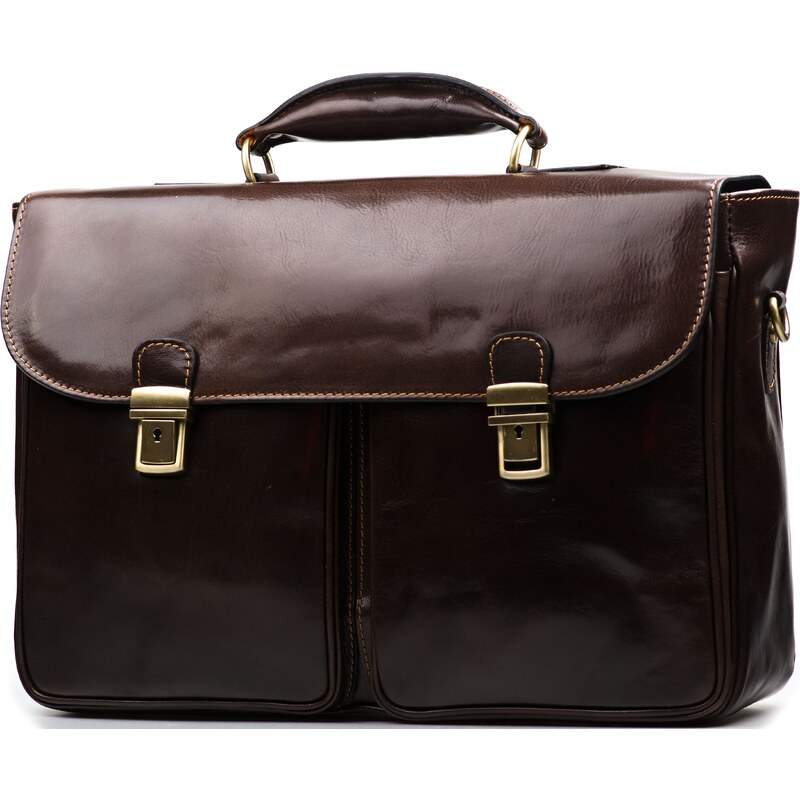 Blaire Pánska kožená aktovka Franky tmavo hnedá 64988114