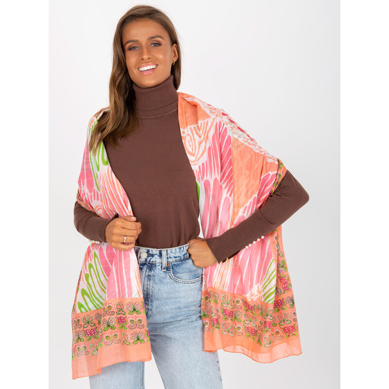 BASIC Farebná šatka lemovaná vzorom motýľov -AT-PO-176188.69 35038404