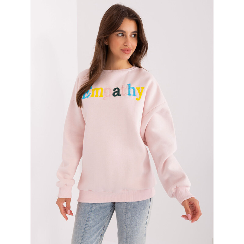 BASIC Svetloružová mikina s nápisom EM-BL-617-12.04-light pink 45918410
