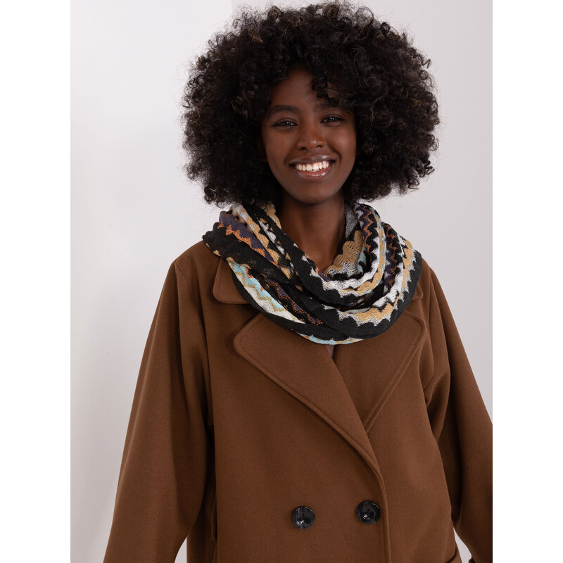 BASIC Farebný vzorovaný komínový šál -AT-KM-BF48661.26-dark green 47888093