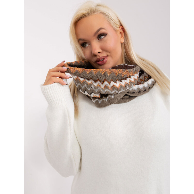 BASIC Khaki vzorovaný komínový šál -AT-KM-BF48661.26-khaki 47888094
