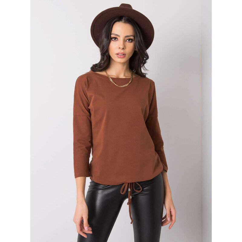BASIC Tmavohnedé dámske tričko RV-BZ-4691.37P-brown 57839046