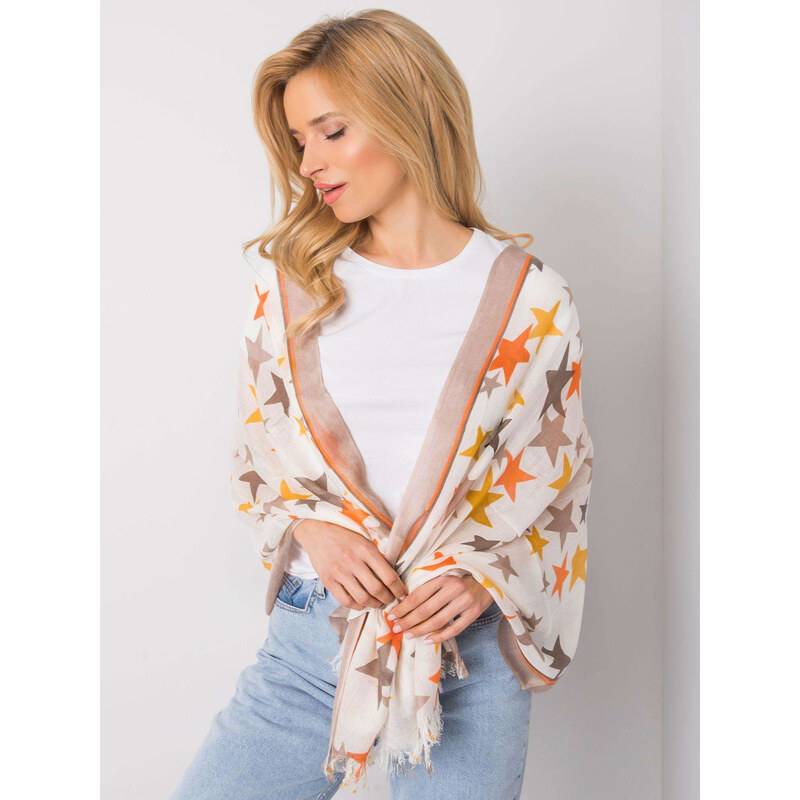 BASIC Béžová šatka s potlačou hviezd AT-CH-1237-beige 24384570