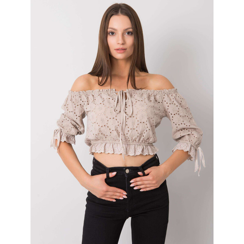 BASIC Béžový krátky top TW-TP-BI-25455.43-beige 26031101