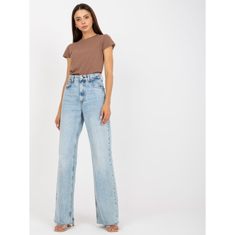 BASIC FEEL GOOD Tmavobéžové tričko s okrúhlym výstrihom B-013.27P-dark 34396125