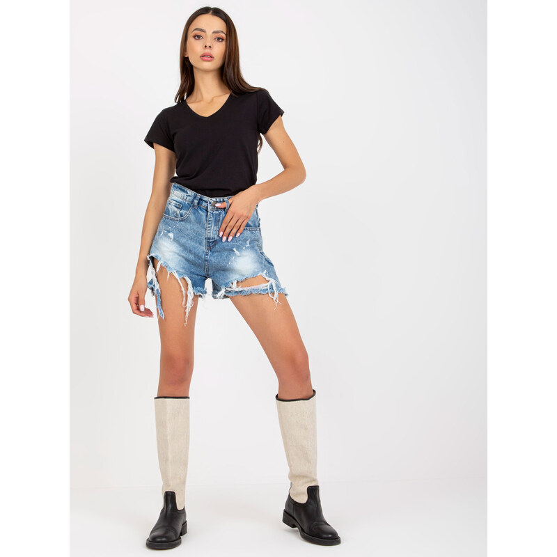 BASIC FEEL GOOD Čierne tričko s výstrihom do V B-012.35P-black 34396117