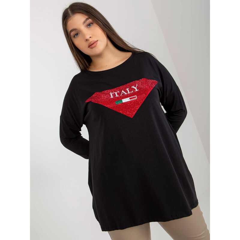 BASIC Čierne tričko s aplikáciou Italy -VI-BZ-2911.82P-black 37757930