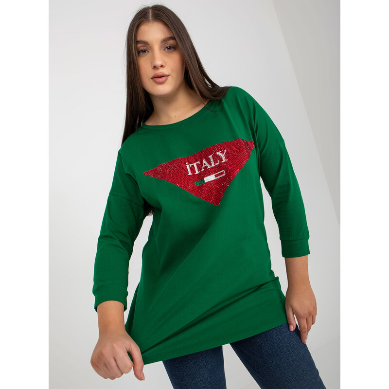 BASIC Zelené tričko s aplikáciou Italy -VI-BZ-2911.82P-green 37757932