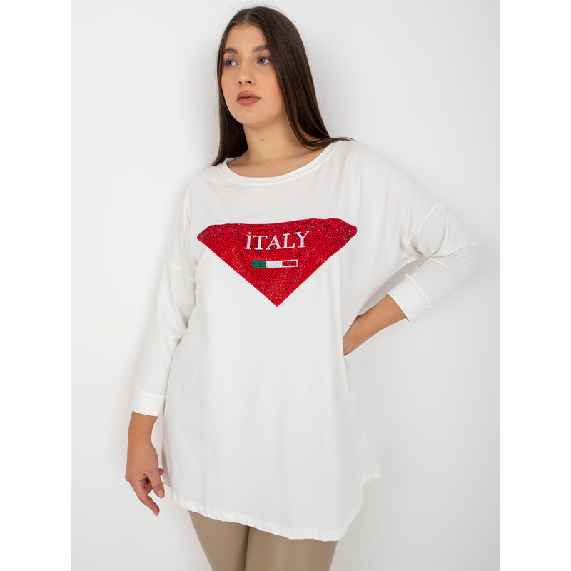 BASIC Smotanové tričko s aplikáciou Italy -VI-BZ-2911.82P-ecru 37757927