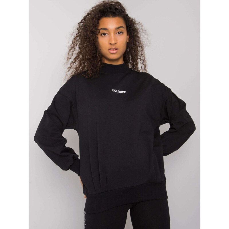 RUE PARIS Čierna mikina so stojačikom Colored RV-BL-7323.00X-black 57948692