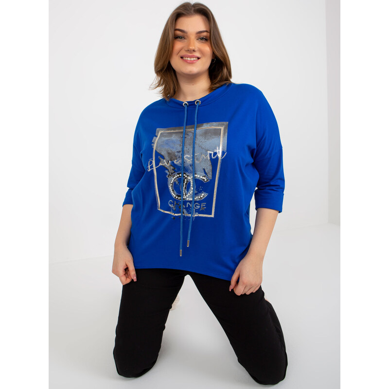 RELEVANCE Modré tričko s aplikáciou Love start -RV-BZ-8456.35-blue 57951280