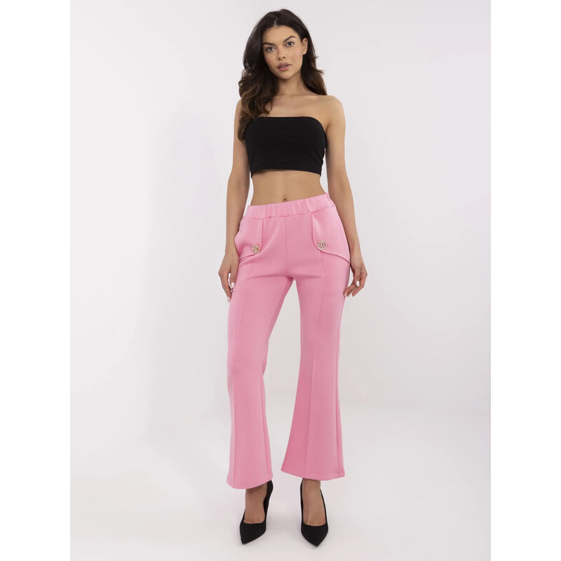 ITALY MODA Ružové dámske tepláky do zvonu DHJ-SP-20518.12-pink 66149552