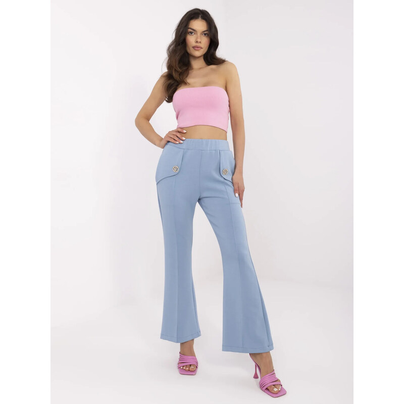 ITALY MODA Svetlomodré dámske tepláky do zvonu DHJ-SP-20518.12-blue 66149553