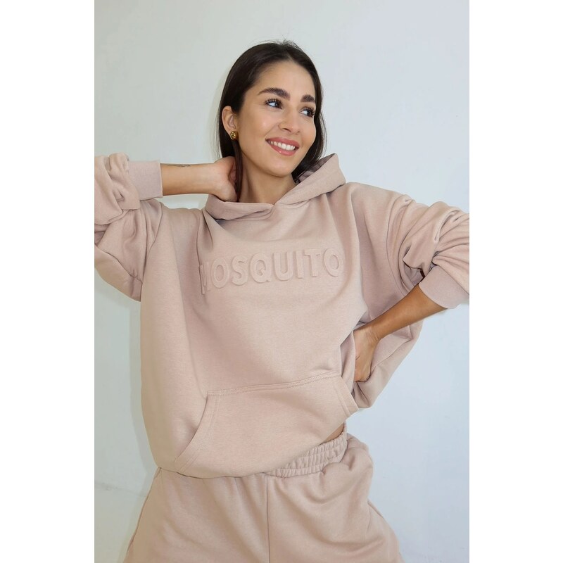 Mosquito Dámska tepláková mikina s kapucňou Verve Beige béžová, Farba 62991984
