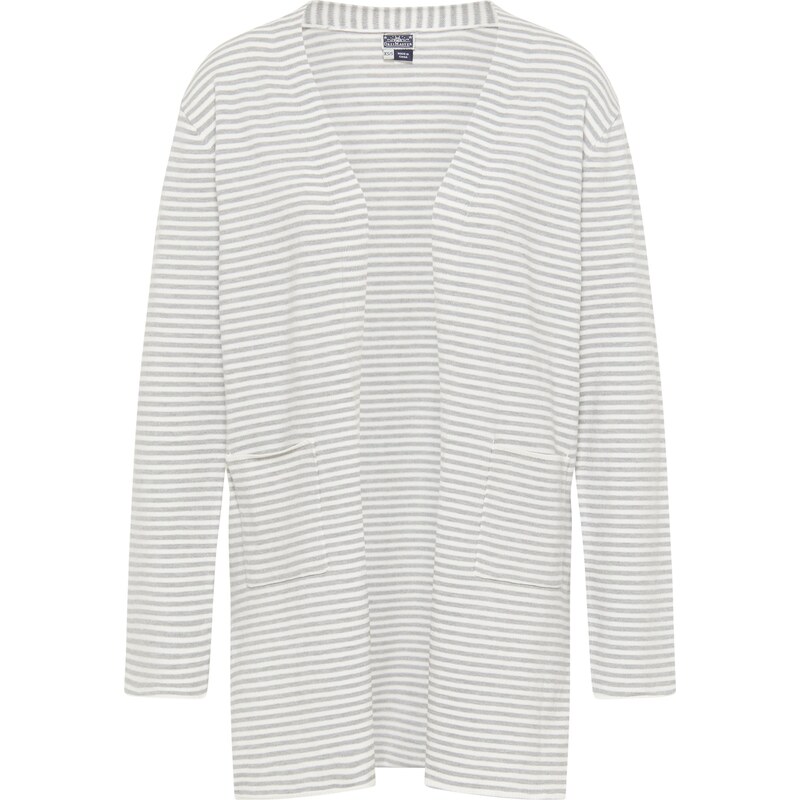 DreiMaster Maritim Kardigán Kilata sivá melírovaná / biela ako vlna 63143832