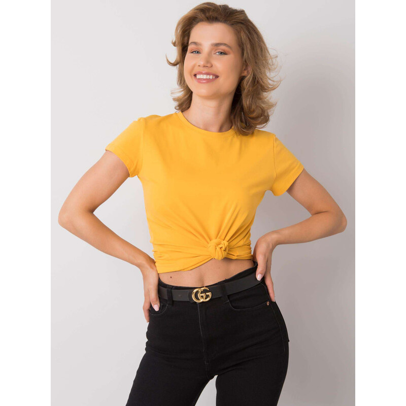BASIC Žlté dámske tričko s krátkymi rukávmi RV-TS-4623.16-yellow 25514711