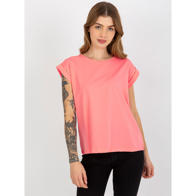 BASIC FEEL GOOD Marhuľové dámske basic tričko RV-TS-4833.00X-peach 37777998