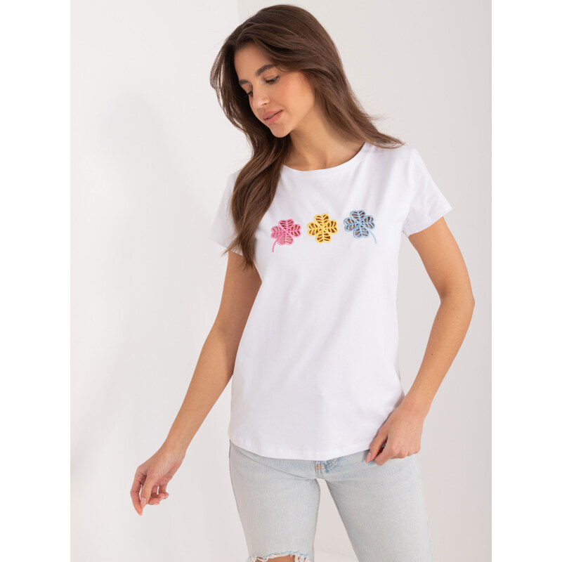 BASIC FEEL GOOD Biele tričko s potlačou -RV-TS-9666.05X-white 52671067