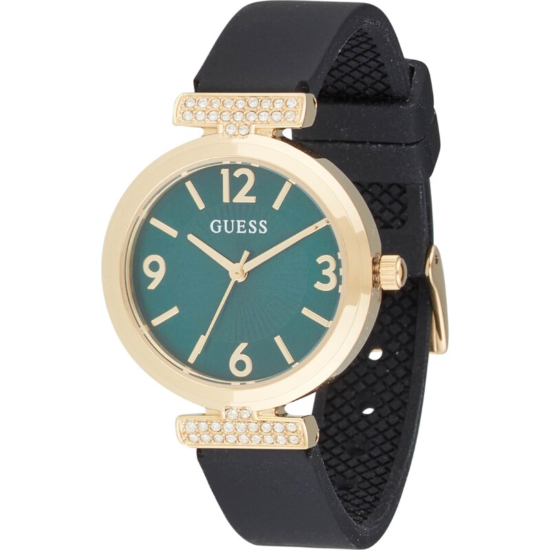 GUESS Analógové hodinky zlatá / smaragdová / priehľadná 63067980