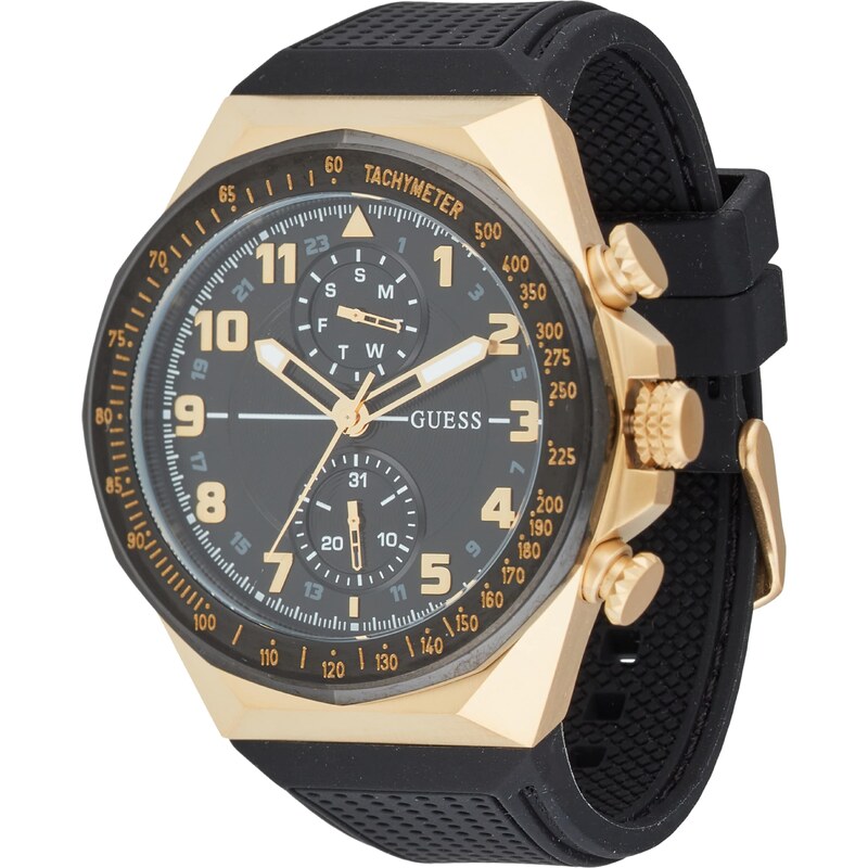GUESS Analógové hodinky D1 zlatá / čierna 63116426