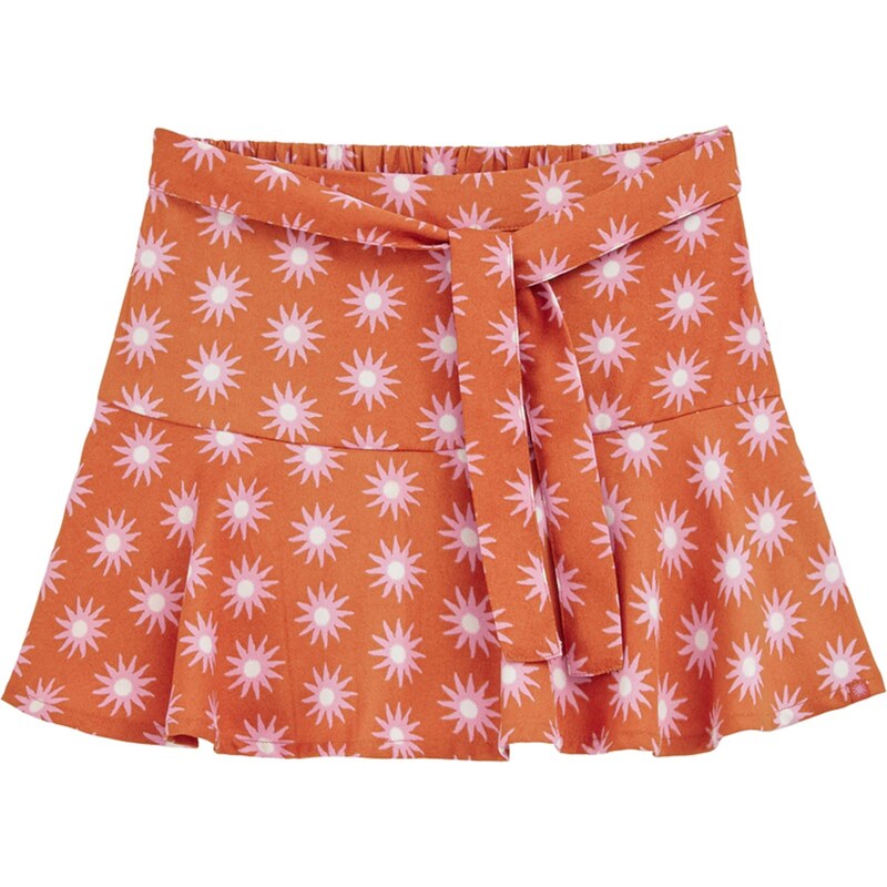 WE Fashion Sukňa hrdzavohnedá / ružová / biela 62994833