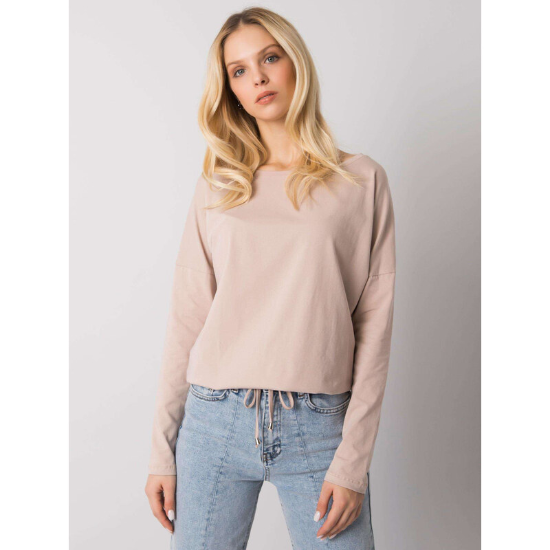 BASIC FEEL GOOD Béžové dámske tričko so šnúrkou na stiahnutie RV-BZ 29265948