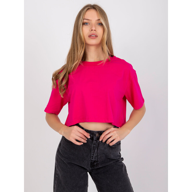 BASIC FEEL GOOD Fuchsiové tričko Viola v crop strihu RV-TS-7541.06 29920204