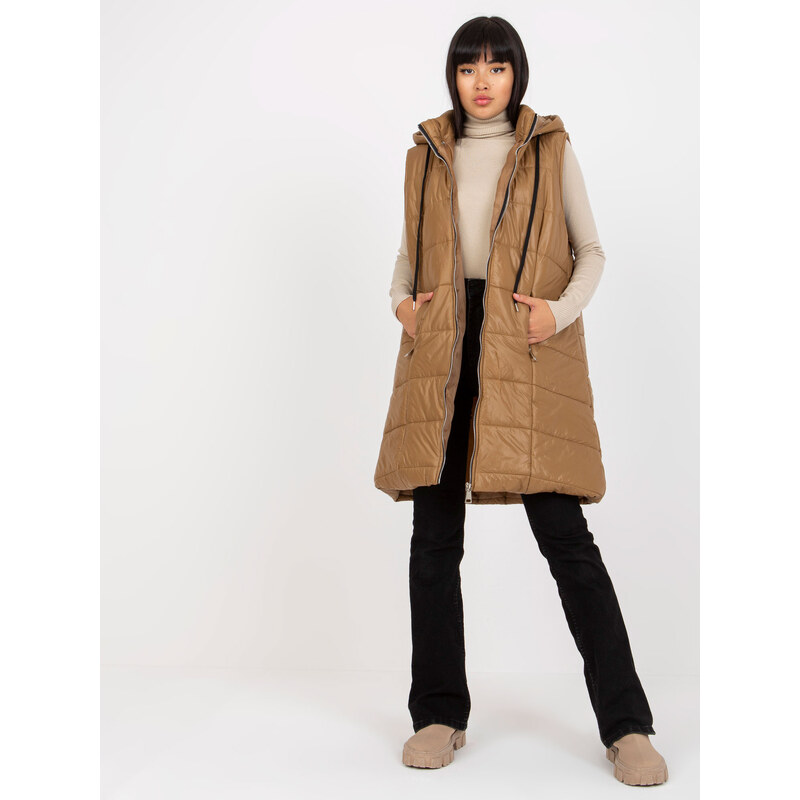 BASIC Svetlohnedá prešívaná vesta -TW-KZ-BI-82019.09-light brown 34421747