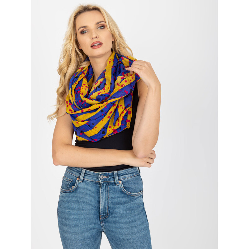 BASIC Šatka s pruhmi a bodkami - žltá/modrá -AT-KM-6178.20 35584606