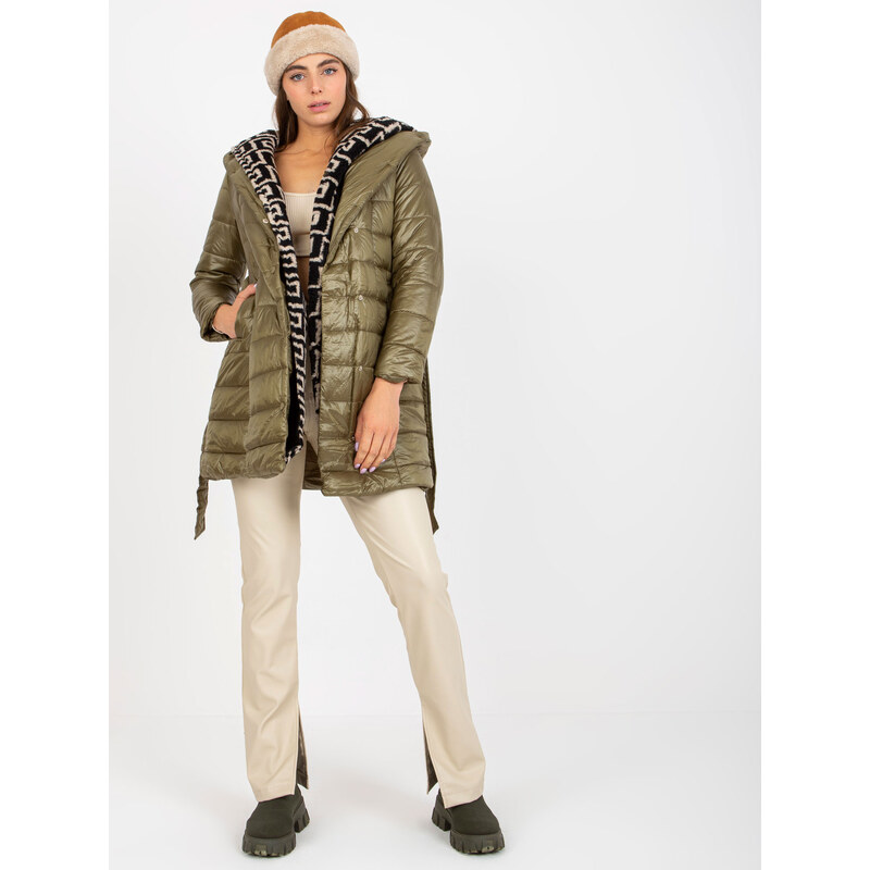 BASIC Khaki prešívaná zateplená bunda -AI-KR-TR8265.98P-khaki 36024790