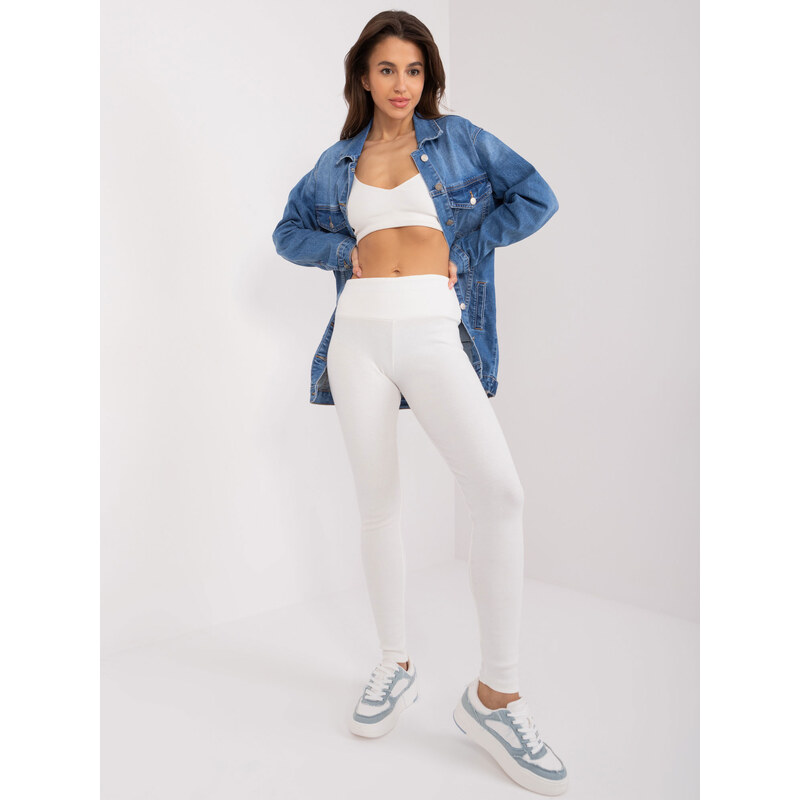 BASIC Biele rebrované legíny EM-LG-725.11-white 49386059