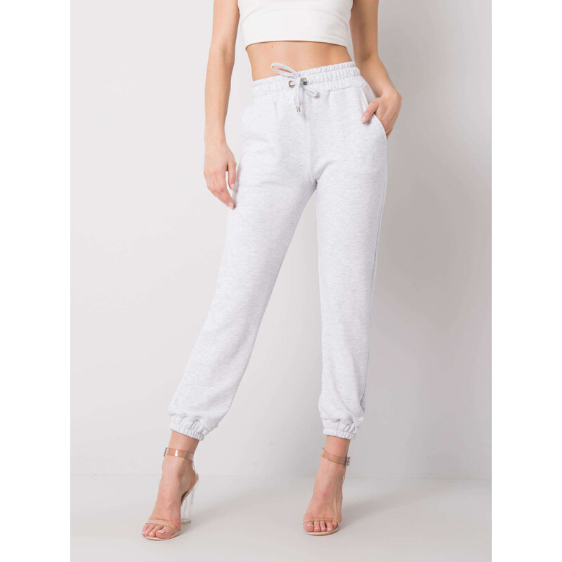 RUE PARIS Svetlo šedé dámske tepláky RV-DR-6120.03P-gray 57951459