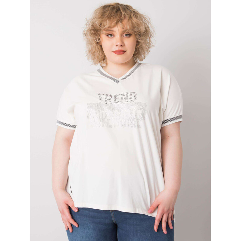 RELEVANCE Biele dámske tričko s kamienkami RV-BZ-6496.32P-white 57947713