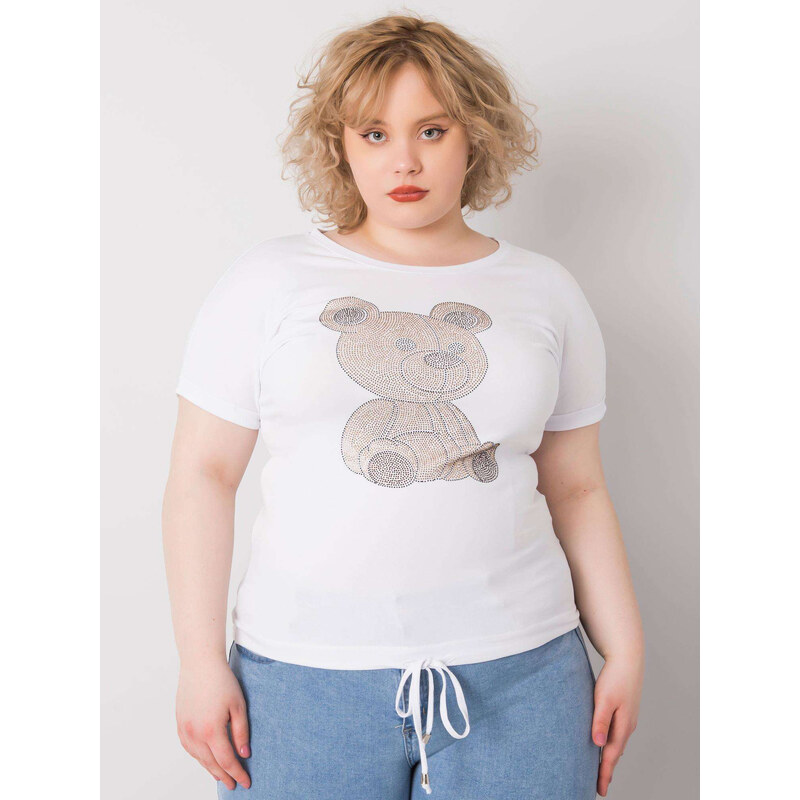 RELEVANCE Biele dámske tričko s medvedíkom RV-BZ-6428.47-white 57947718