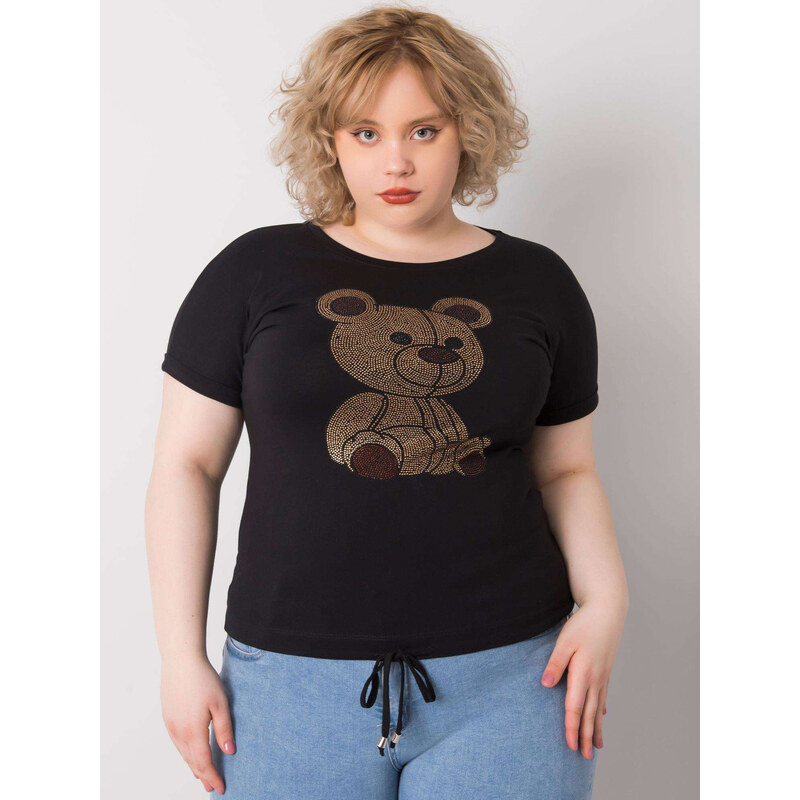 RELEVANCE Čierne dámske tričko s medvedíkom RV-BZ-6428.47-black 57947744