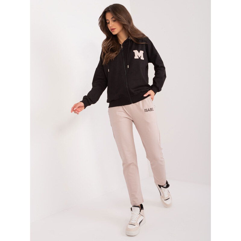 RELEVANCE Čierno-béžová tepláková súprava RV-KMPL-9178.27-black-beige 57955020