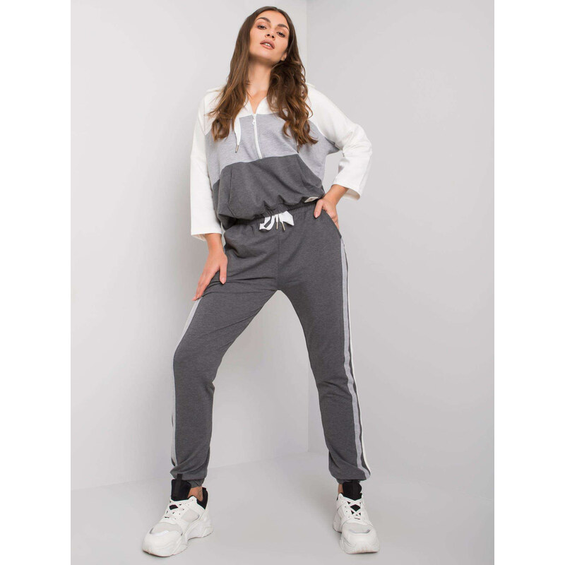 RELEVANCE Šedá tepláková súprava s kapucňou -RV-KMPL-6943.57-grey 57948157