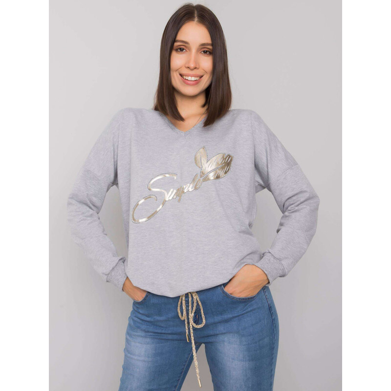 RELEVANCE Svetlo sivé dámske tričko s potlačou RV-BZ-7276.77-gray 57948723