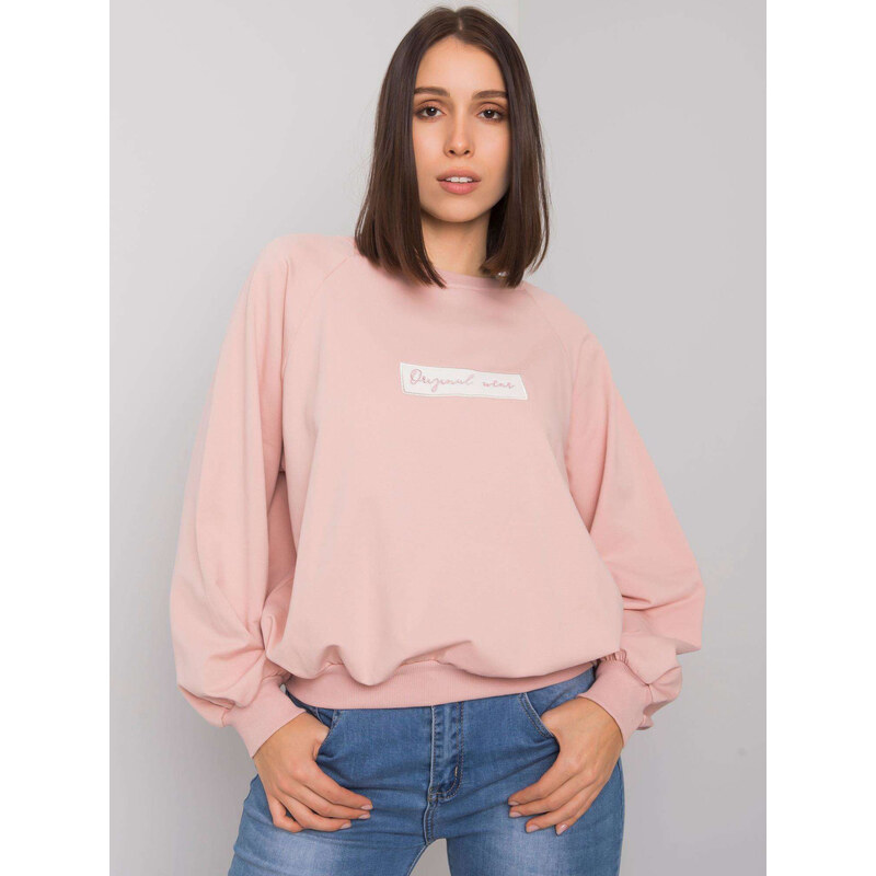 RELEVANCE Svetloružová voľná mikina Hariette s nápisom Original wear 57948810