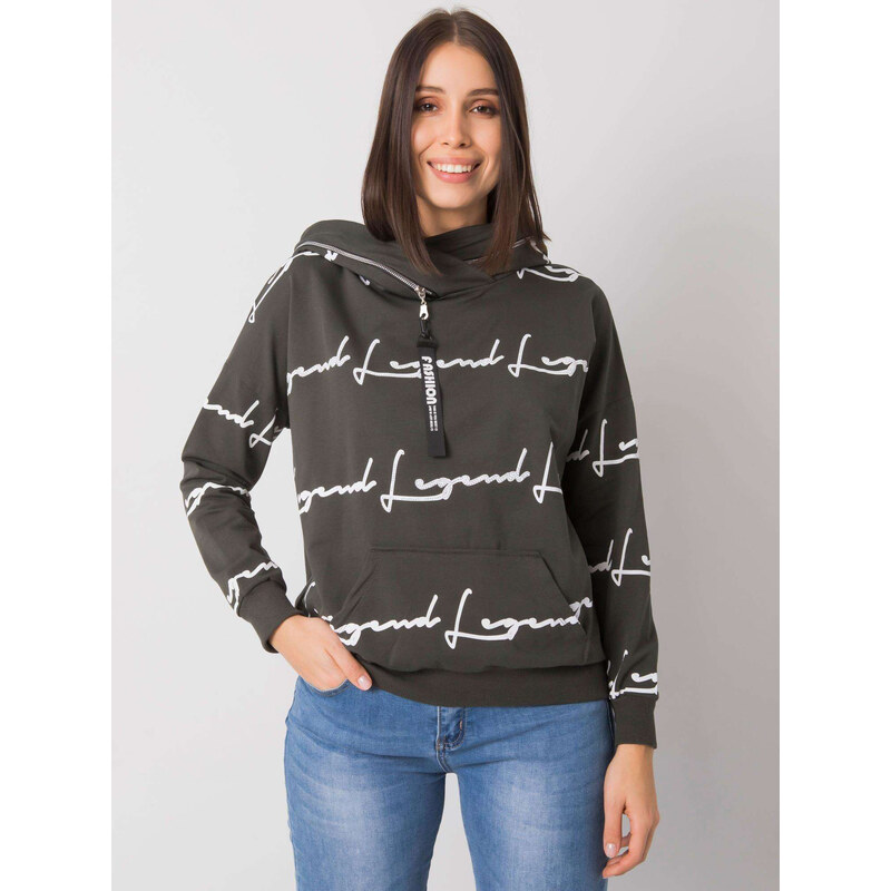 RELEVANCE Khaki mikina Jossy s nápismi Legend -RV-BL-7127.27-khaki 57948883