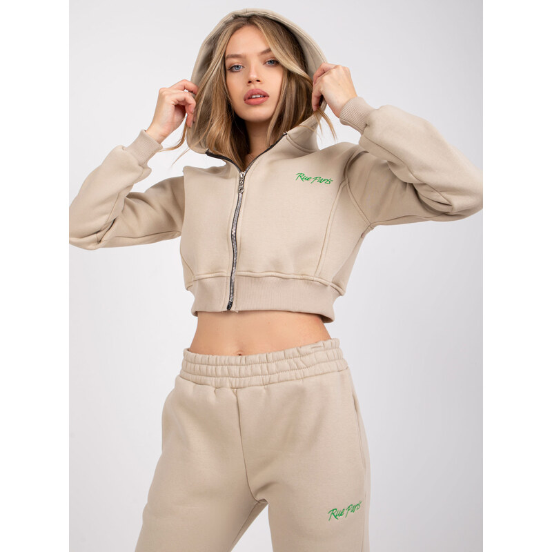 RUE PARIS Béžový set tepláků a crop mikiny California RV-KMPL-7465.08 57949224