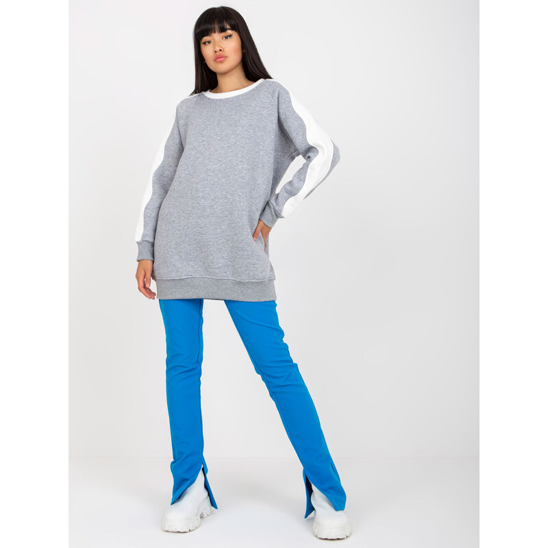 RUE PARIS Sivá oversize tunika RV-TU-8231.78P-grey 57950685