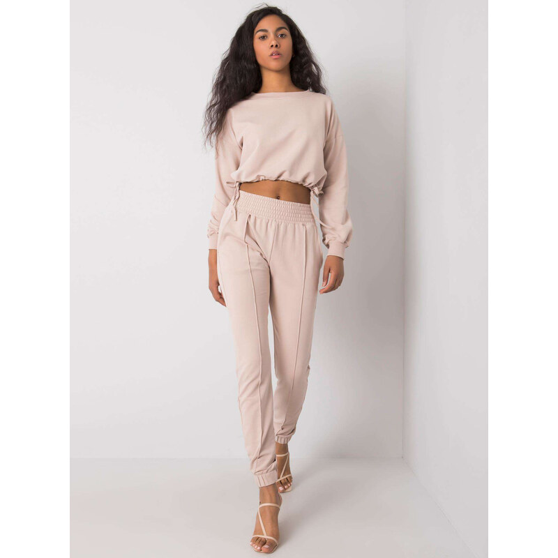 RUE PARIS Béžová dámska tepláková súprava RV-KMPL-6692.70-beige 66149153