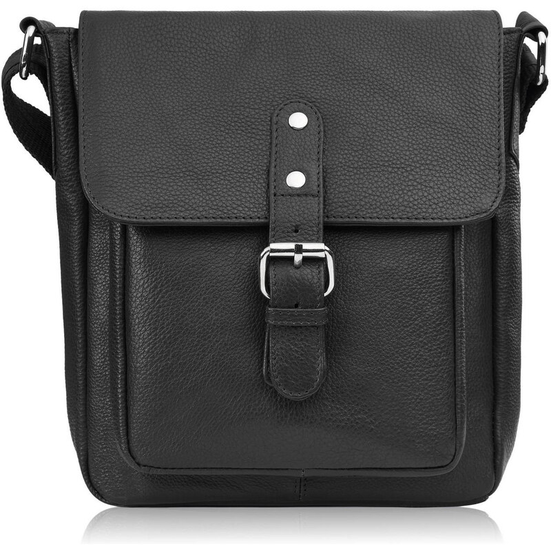 Paolo Peruzzi Pánska retro kožená taška cez rameno | čierna E-32-BL 62971722