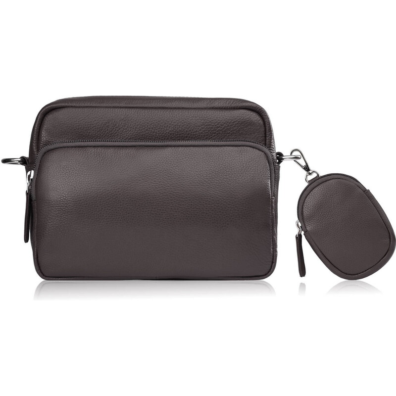 Paolo Peruzzi Dámska kožená crossbody kabelka s vreckom na kľúče a 62869221