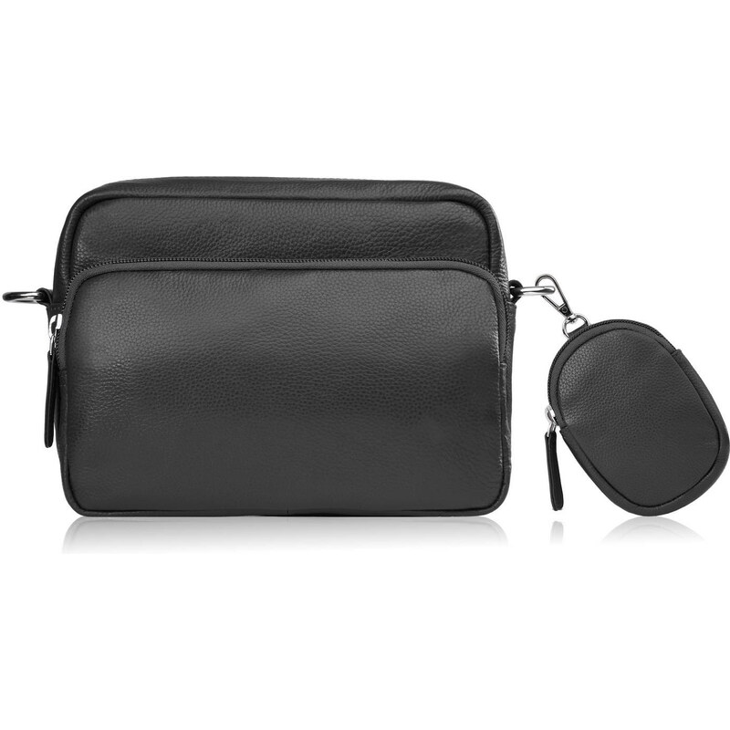 Paolo Peruzzi Dámska kožená crossbody kabelka s vreckom na kľúče a 62869222