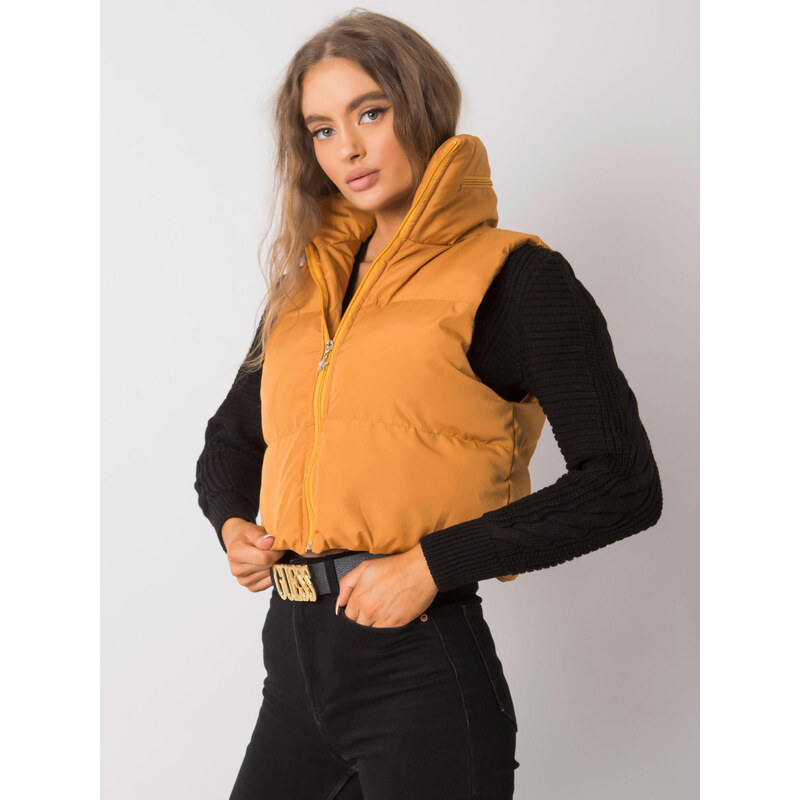BASIC Horčicová krátka prešívaná vesta Gizelle EM-KZ-898.30-mustard 26863768